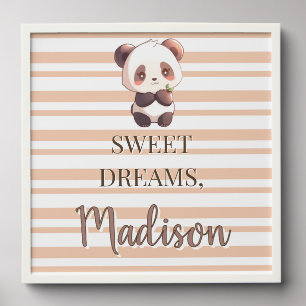 Personalized Cute Panda Sweet Dreams Peel And Stick Photo Tile