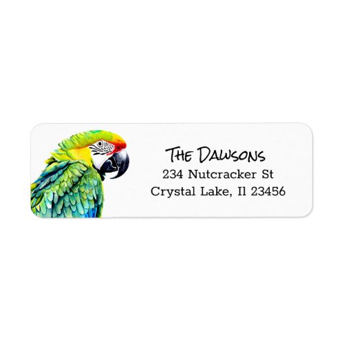 Personalized Cute Parrot Artwork Label