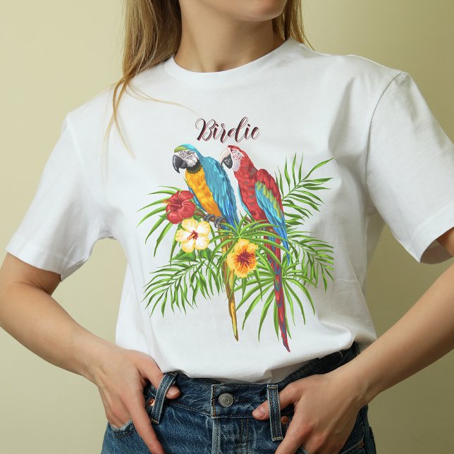 Personalized cute parrots on branch T-Shirt (Creator Uploaded)