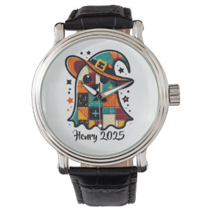 Personalized Cute Patchwork Ghost Halloween Watch