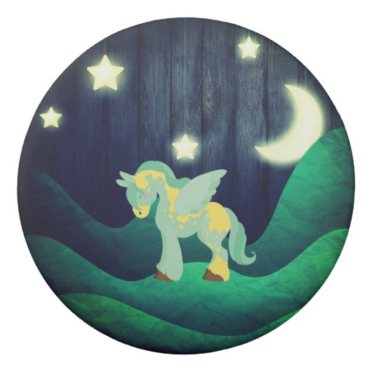 Personalized Cute Pegasus Horse Birthday Favor Eraser (Back)