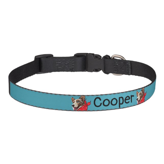 Personalized Cute Pembroke Welsh Corgi Pet Collar (Front)