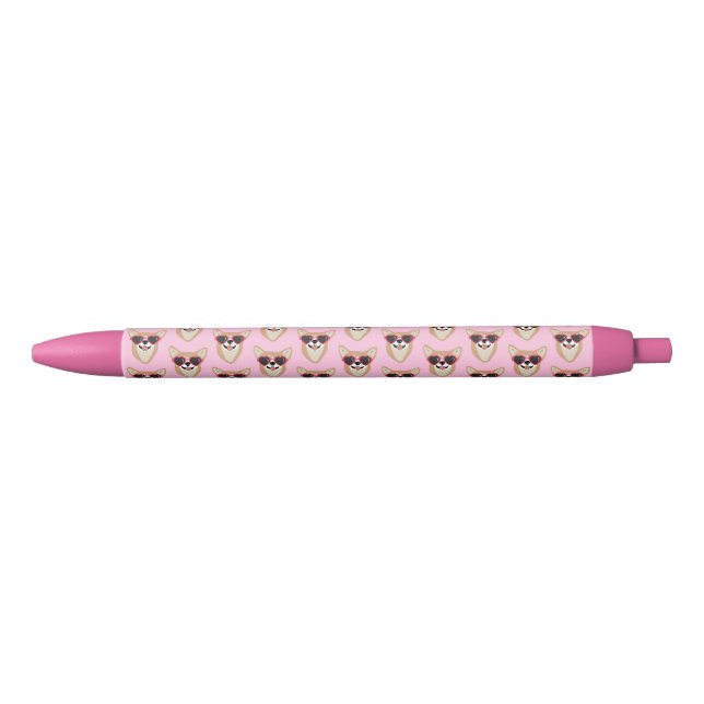 Personalized Cute Pembroke Welsh Corgi Pink Pen (Front)