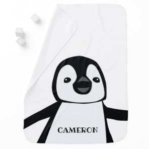Personalized Cute Penguin Baby Blanket