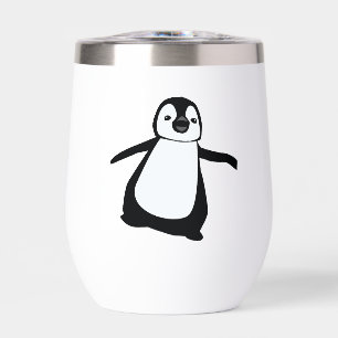 Personalized Cute Penguin Custom Name Thermal Wine Tumbler