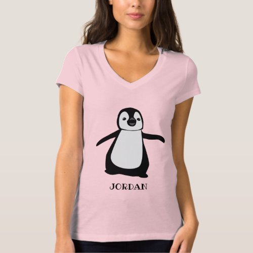 Personalized cute penguin illustration T_Shirt