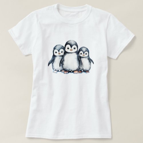 Personalized Cute Penguin Snowflakes T_Shirt
