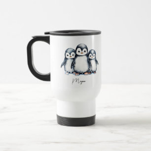 Personalized Cute Penguin Travel Mug