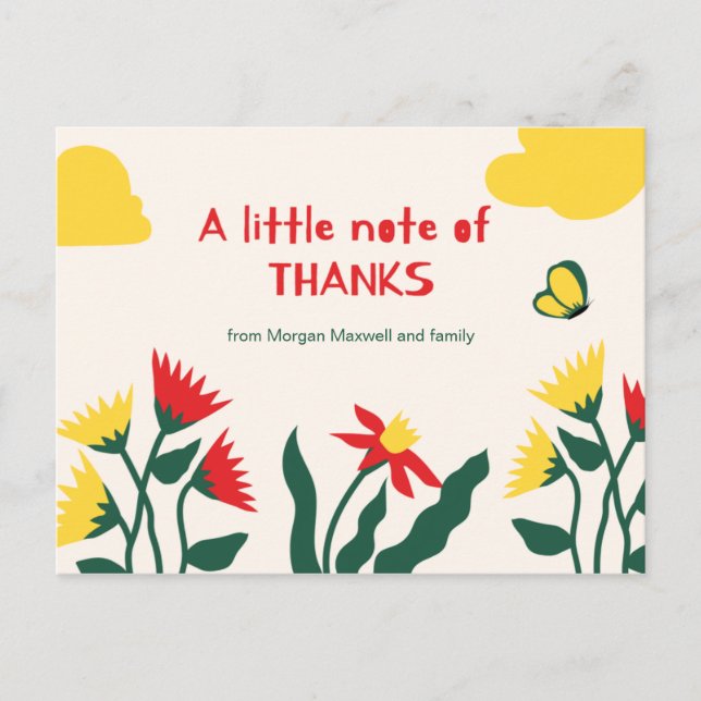 Personalized - Cute Personal Thank You Postcard (Front)