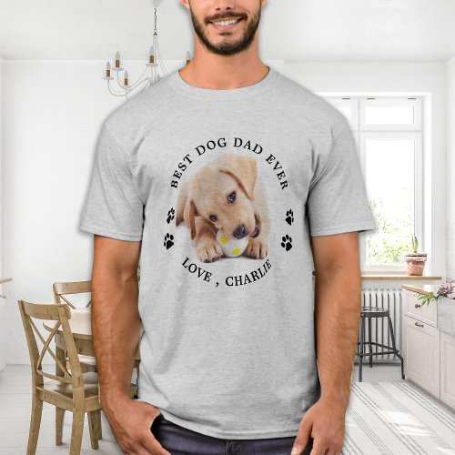 Personalized Cute Pet Photo Best Dog Dad Ever T_Shirt