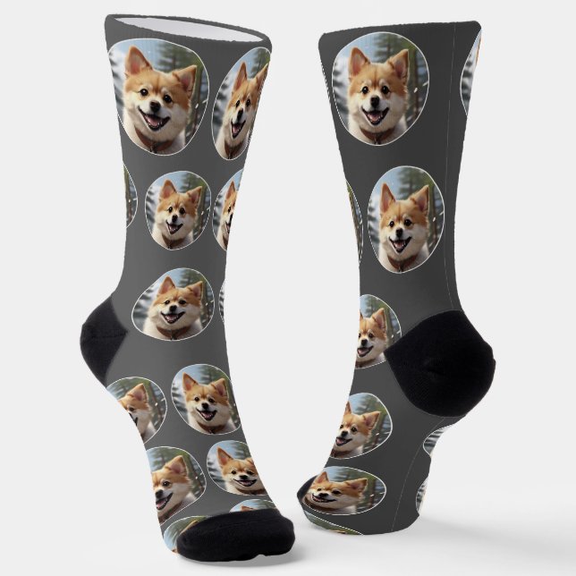 Personalized Cute Pet Photo Socks (Angled)