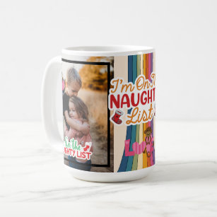 Personalized Cute Photo For Naughty List Christmas Coffee Mug