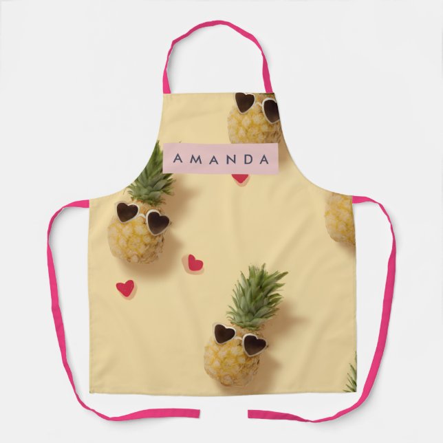 Personalized Cute Pineapple Pattern Apron (Front)