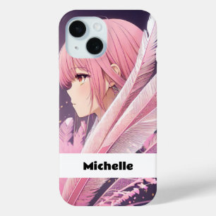 Personalized Cute Pink Anime Girl iPhone Case