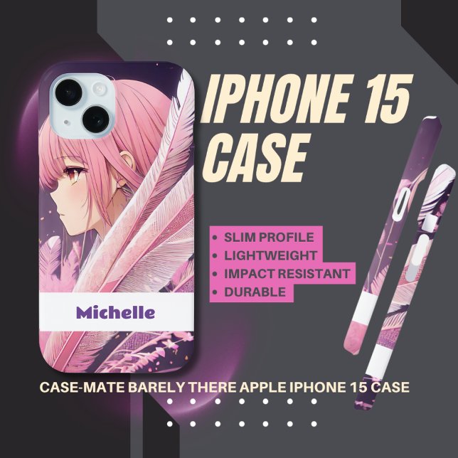 Personalized Cute Pink Anime Girl iPhone Case (Creator Uploaded)