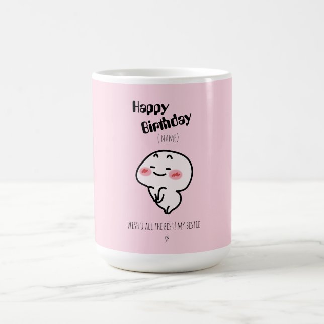 Personalized cute pink birthday mug (Center)