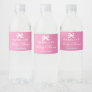 Personalized cute pink bow knot baby shower party water bottle label
