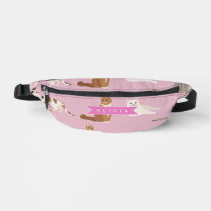 Personalized Cute Pink Cat Pattern Gift Cat Lover Fanny Pack