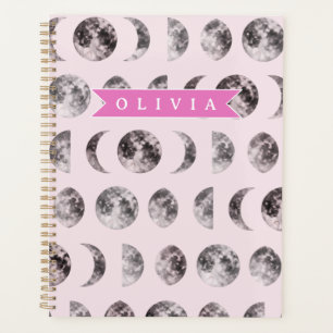 Personalized Cute Pink Cat Pattern Gift Cat Lover Planner