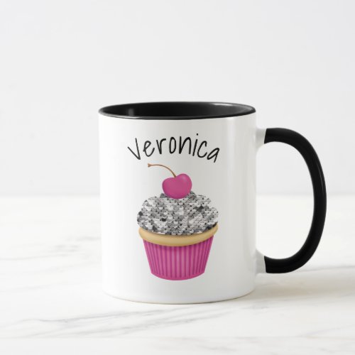 Personalized Cute Pink Cupcake Mug