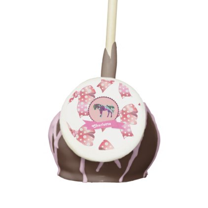 Personalized Cute Pink Modern Pony Cake Pops