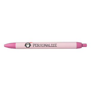 Personalized cute pink penguin girl's writing pens