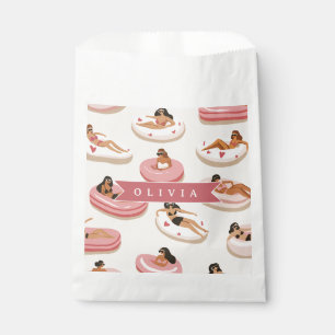 Personalized Cute Pink Pool Float Summer Aesthetic Favor Bag