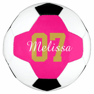 Personalized Cute Pink Soccer Ball
