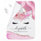 Personalized Cute Pink Unicorn Baby Blanket Personalized Cute Pink Unicorn Baby Blanket