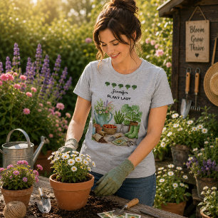 Personalized cute Plant Lady garden Tri-Blend Shirt