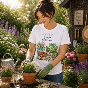 Personalized cute Plant Lady garden Tri-Blend Shirt