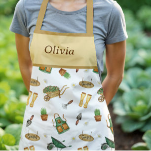 Personalized Cute Plant Pattern Gardening Apron