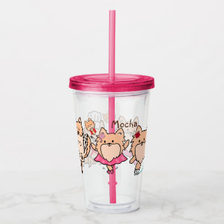Personalized Cute Pom Assorted Fun Acrylic Tumbler