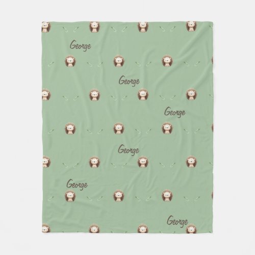 personalized cute porcupinebaby gift fleece blanket