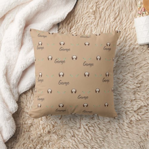 personalized cute porcupine brown Baby  Throw Pillow