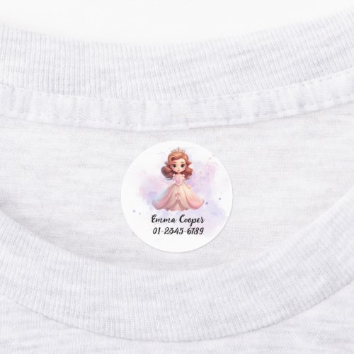 Personalized Cute PrincessNamePhone number Kids Labels
