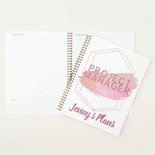 Personalized cute Project Manager geometric plan Planner