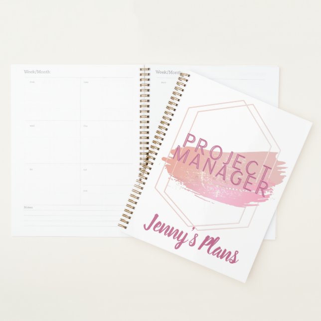 Personalized cute Project Manager geometric plan Planner (Display)