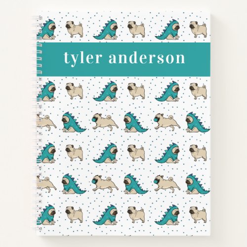 Personalized Cute Pug Dog Notebook