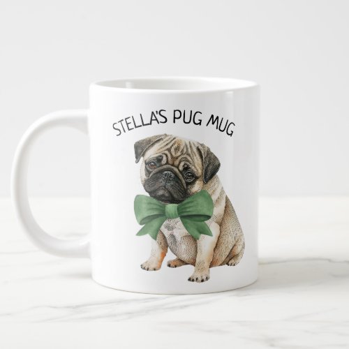 Personalized Cute Pug Giant Coffee Mug