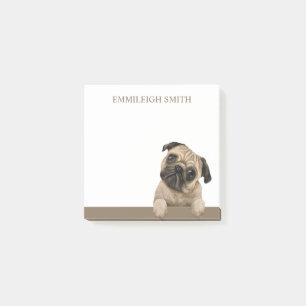 Personalized Cute Pug Puppy Dog Name Post-it Notes