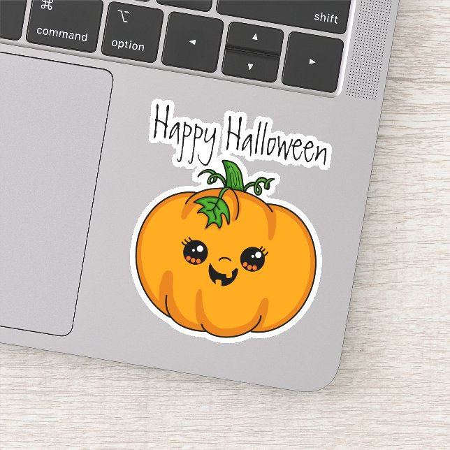 Personalized Cute Pumpkin Halloween   Sticker (Detail)