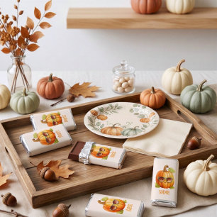 Personalized Cute Pumpkin Mini Chocolate Favors