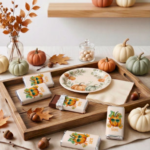 Personalized Cute Pumpkin Mini Chocolate Hershey's Miniatures