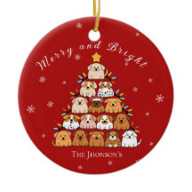 Personalized cute puppies Christmas tree dog lover