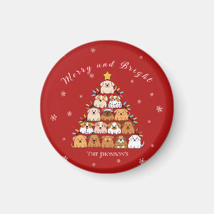 Personalized cute puppies Christmas tree dog lover Magnet