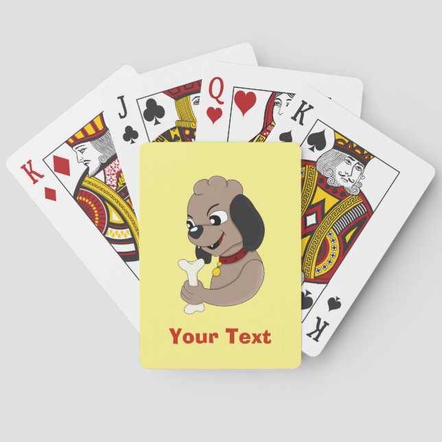 Personalized cute puppy dog cartoon playing cards (Back)