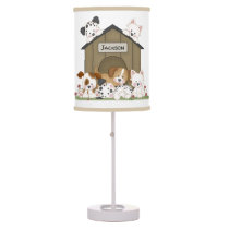 Personalized Cute Puppy Dog Kids Nursery Room Table Lamp