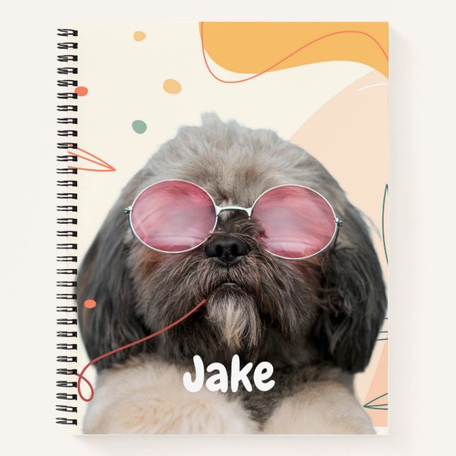 Personalized Cute Puppy Dog Pattern Custom Puppy  Notebook (Front)