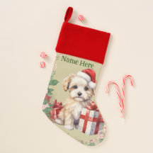 Personalized Cute Puppy Stocking